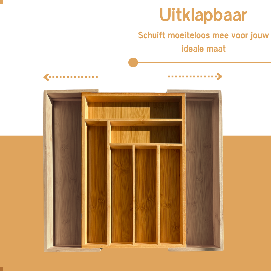 Arboledia uitklapbare bamboe bestekbak